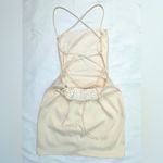 Lucy in the Sky NWOT  Satin Lace-Up Mini Dress - Champagne - S Photo 8