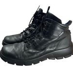 Ecco Gore-Tex 5 Eyelet Latex Sole Outdoor Black Leather Boots Women's Size 6 Photo 0