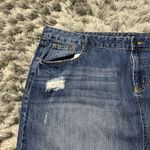 Old Navy  Denim Skirt‎ Women 20 Distressed Raw Hem Medium Wash Boho Coquette Photo 5