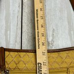 Etienne Aigner  Yellow Brown Linen Crossbody Shoulder Bag Y2K Fall Harvest Gold Photo 10