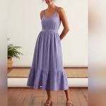 XIRENA Meriden Gauze Midi Dress Lavender Purple Strappy Tiered Hem Size L Size L Photo 6