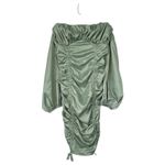 Majorelle Farren Ruched Mini Dress Sage Green Satin Size Medium Revolve Party Photo 2