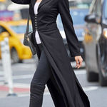 Venus Corset Back Maxi Trench Coat in Black Sz 4 EUC Photo 0