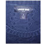 Lands' End Blue Cable Knit Crew Neck Sweater Size Large Photo 4