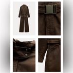 ZARA NWT Collection Long Brown Belted Jumpsuit Flight Suit Coveralls Romper S Photo 13