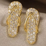 Korean fashion Luxury Zircon Gold plated Stud Earrings Photo 0