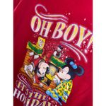 Disney Mickey Minnie Mouse Oh Boy Its The Holidays Red V Neck T Shirt One Size Photo 1