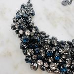 Talbots  Crystal Cluster Statement Necklace-Gunmetal Finish Photo 2