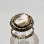 Vintage Mexico Silver Tone Mother Of Pearl Ring (7) Photo 1