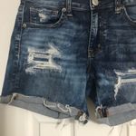 American Eagle  super‎ super stretch X midi cuffed jean shorts ripped women’s 6 Photo 6