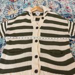 Urban Outfitters BDG Nicky olive green and cream striped cardigan with pockets and collared neck Photo 9
