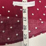 Elegant Burgundy Polka Dot Bell Sleeve Blouse Red Size XL Photo 5