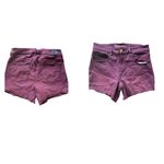 American Eagle AEO Super Stretch High Rise Shortie Denim Jean Shorts Burgundy Size 12 NWT Photo 3