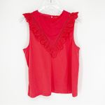 J.Crew Eyelet Ruffle Tank Top M Orange Photo 2