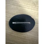 Vtg Signed Hand Painted Russian Black Lacquer Floral Orange Red Yellow BroochPin Photo 1