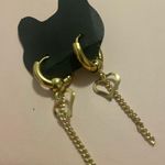 Mega Earrings in Gold Heart Huggies hoops Photo 12