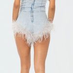 Edikted Fluffy Denim Romper Photo 1