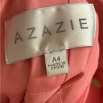 Azazie  Coral Bridesmaid Dress V-Neck Maxi Chiffon Size 4 Photo 5