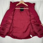 Talbots ‎ Puffer Jacket Womens Large Magenta Red Down Filled Quilted Vest Photo 2