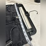 Free People Black Jean Shorts with Embellished Trim Photo 7