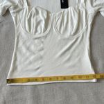 Lulus  Women’s Sweetness Simplified white Ribbed Short Sleeve Top size Small Photo 2