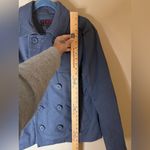 Tripp NYC  Gray Double-Breasted Cotton Jacket - Military Style Pea Coat L Photo 6