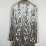 ZARA Silver Velvet Draped Open Long Cardigan Duster Small Boho Festival Photo 11