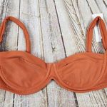 Revolve Skin by Same Bikini Top Orange Ribbed Medium Underwire NWT  Photo 0