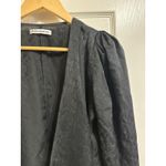 Reformation women's black pleated animal print draped silk cardigan size Small Photo 1