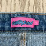 Edikted  Denim Mini Skirt Medium Wash Slightly Distressed Photo 2