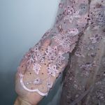 Mac Duggal 70224 Rose Pink Floral Applique Long Sleeve Illusion Gown Size 12 NWT Photo 2