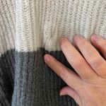 BP Colorblock Striped Sweater Cream Mustard Navy Cozy Knit Pullover Size Small Photo 4