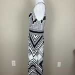 London Style Collection Maxi Dress 12 Black White Halter Neck Paisley Stripe Photo 6