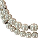 White House | Black Market WHBM Glam Double Layer White Faux Pearl Necklace Photo 2
