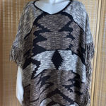 Inc international Concepts Western Aztec Print Fringe Sweater Poncho Photo 0