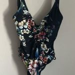 Tinibikini Woman’s Floral Deep V Laced Neckline Low Back One Piece Bathing Suit Photo 5