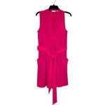 New York & Company Sleeveless Belted Surplice Pink Romper Sz Medium‎ NWOT Photo 8