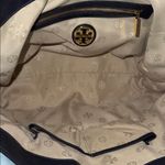 Tory Burch  Black and Tan Leather Canvas Tote Photo 11