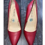 Guess Stilettos Heels Ladies Size 8.5 Red Leather Pointed Toe Party S-103 Photo 0