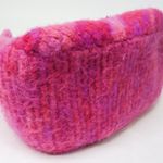 Vintage 90s Pink Wool Satchel Purse Photo 7