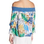 Jealous Tomato  Off Shoulder Tropical Top Blouse Shirt Woman’s Size M Resort Photo 1