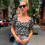 ZARA ✨  Floral Print Button Front Puff Sleeves Ruffle Peplum Crop Top ✨ Photo 1