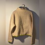 Girlfriend Collective  Fleece Jacket Womens Small Half 1/2 Zip Cream Sherpa Crop Photo 3
