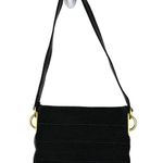 Americana by Sharif Black Ribbed Patent Leather Gold Chain Crossbody Purse Photo 1