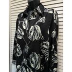 VICI Black/Cream Floral Satin Long Sleeve Button Up Blouse Size Small NWT Photo 1