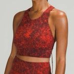 Lululemon Size 6 Wunder Train Longline Sports Bra C/D Cup Red Black Photo 1