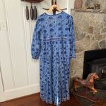 Handmade Block Print Blue Floral Maxi Dress Size M Photo 7