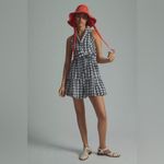 Anthropologie  Black and White Belted Checkered Mini Dress Photo 6