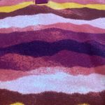 Lands End Rainbow Terry Toweling Hoodie Purple Yellow Pink Stripe Sz LARGE Photo 1