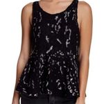 Free People  Women’s M Black White Sweater Knit Peplum Hem Sleeveless Tank Top Photo 0